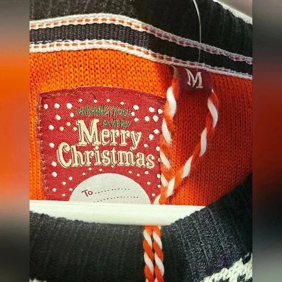 Brave soul Christmas  Ugly Crewneck Large Woven Graffic Sweater Unisex S M - Picture 10 of 10